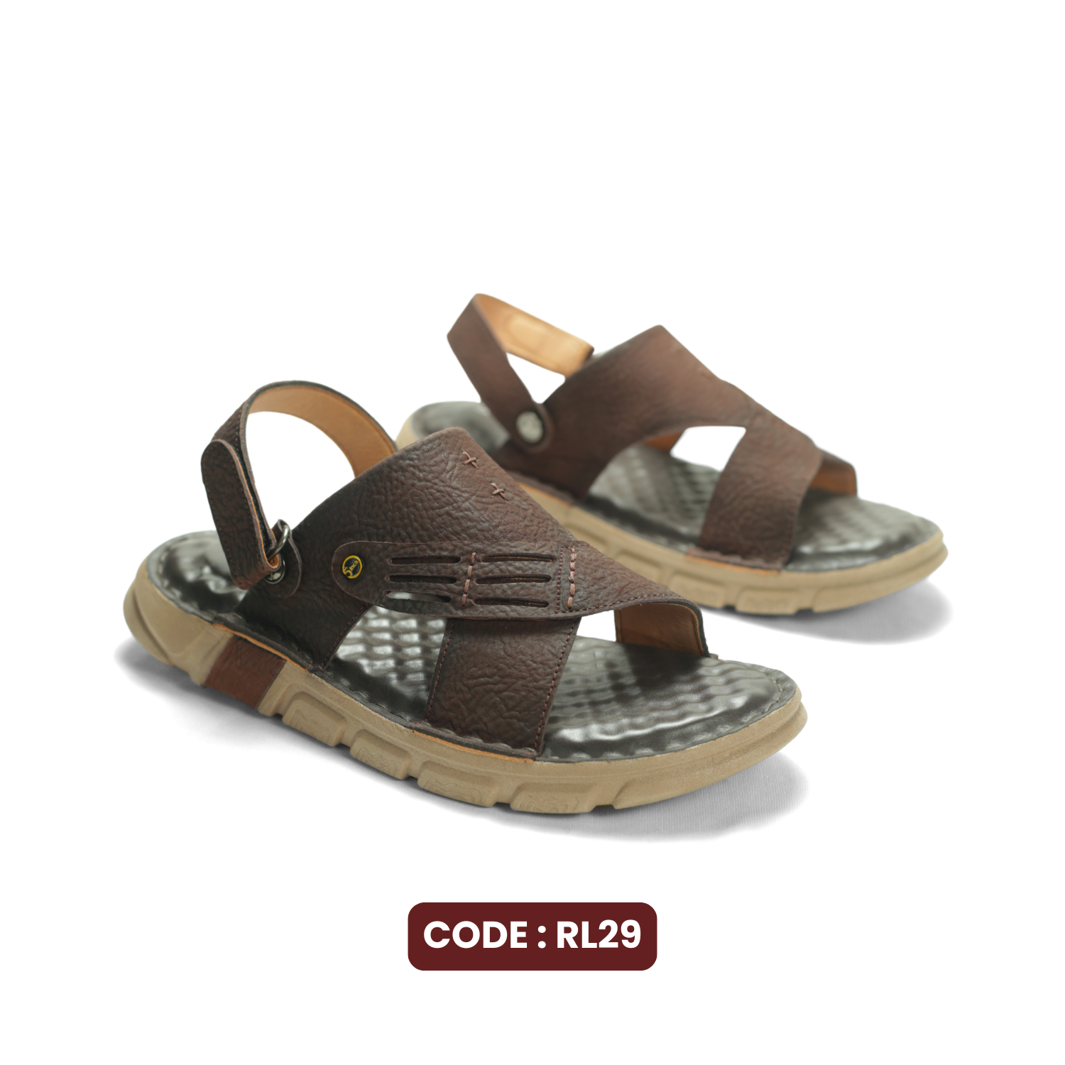 100% Leather Flat Sandals